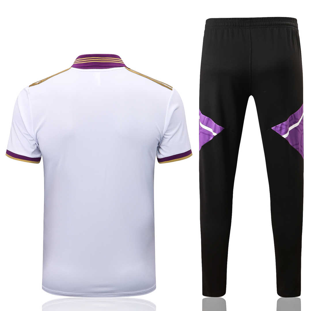 Real Madrid Soccer Polo + Pants Replica White 2022/23 Mens