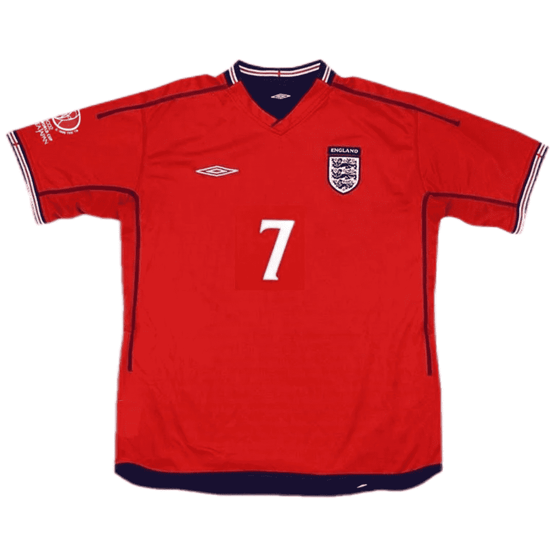 England Soccer Jersey Replica Away 2002 Mens (Retro Beckham #7)