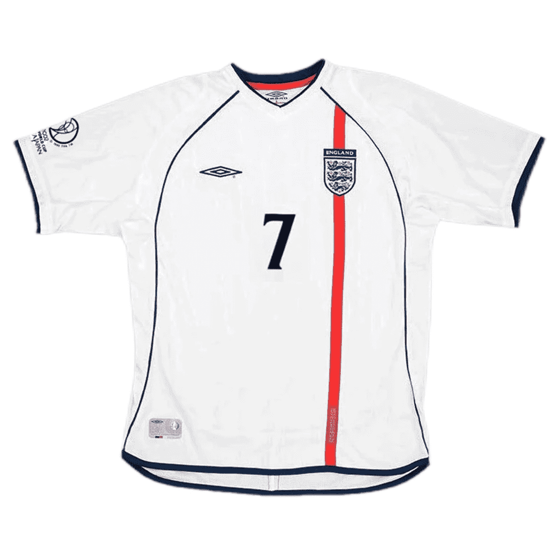 England Soccer Jersey Replica Home 2002 Mens (Retro Beckham #7)