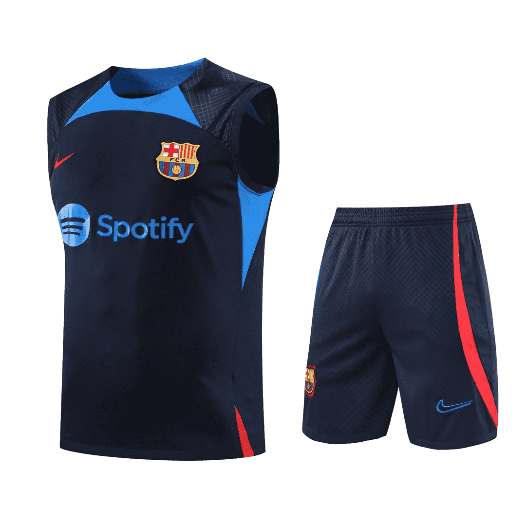 Barcelona Soccer Singlet + Short Replica Navy 2022/23 Mens