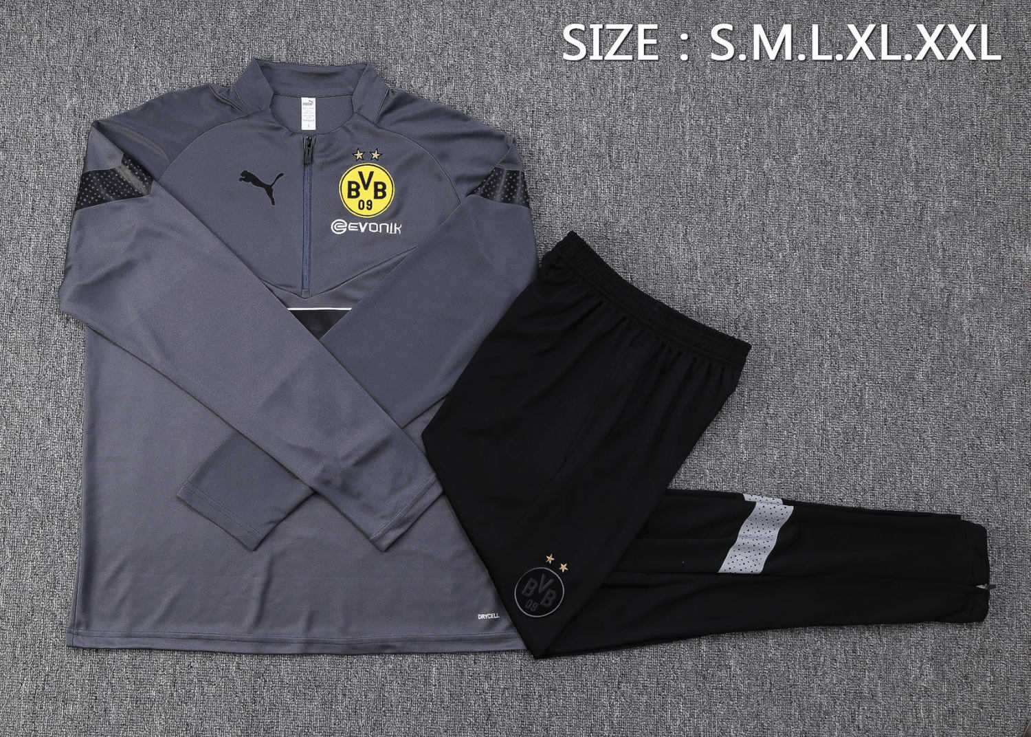 Borussia Dortmund Soccer Training Suit Replica Grey 2022/23 Mens