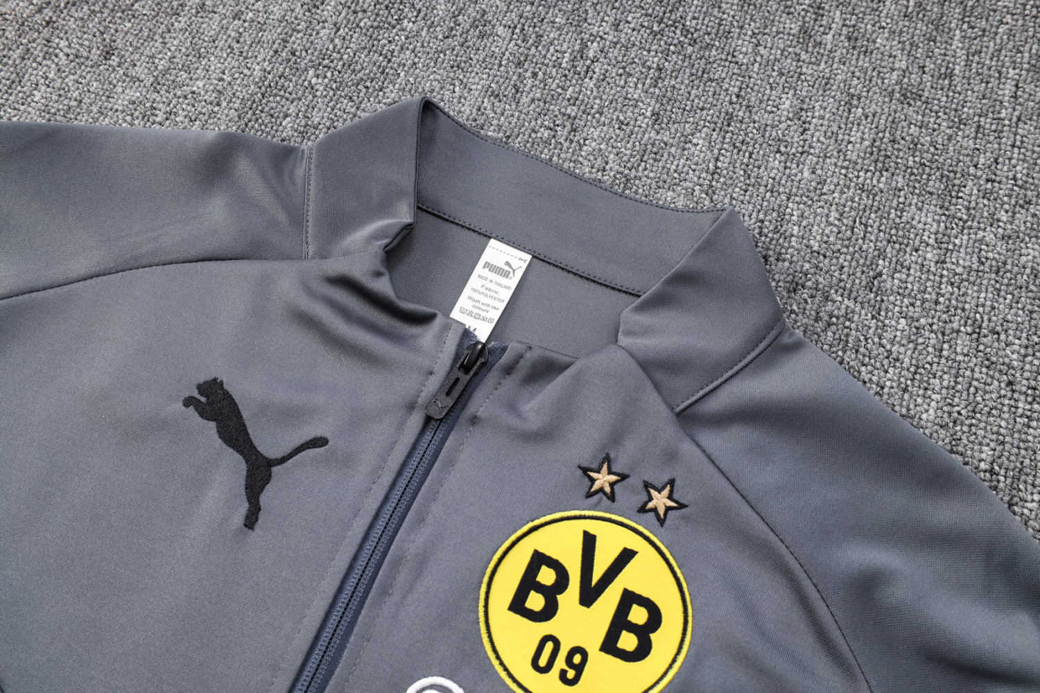 Borussia Dortmund Soccer Jacket + Pants Replica Grey 2022/23 Mens