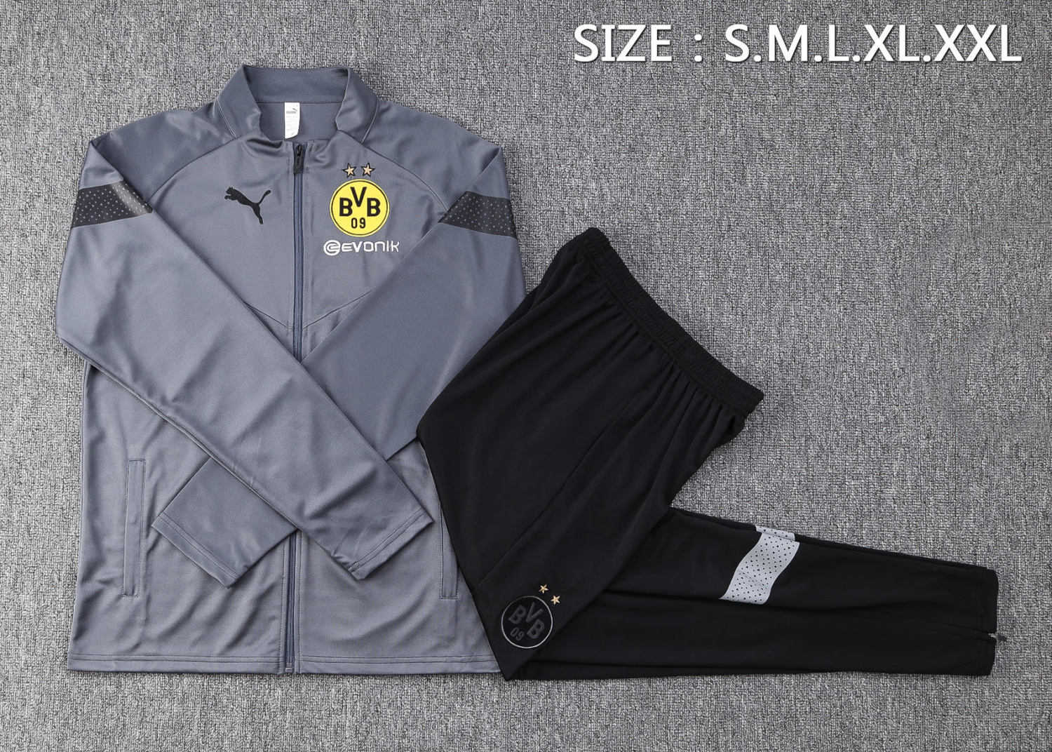 Borussia Dortmund Soccer Jacket + Pants Replica Grey 2022/23 Mens