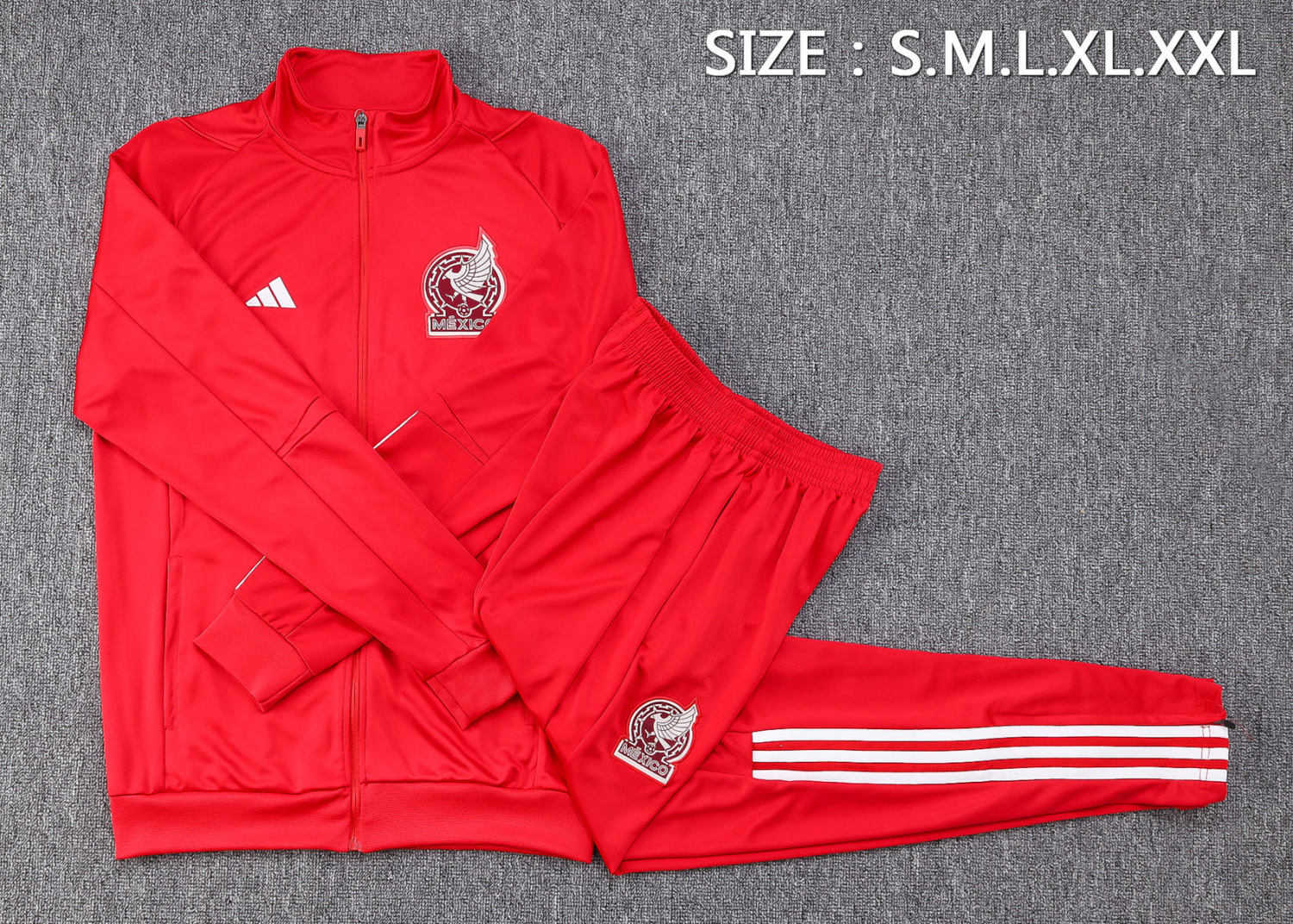 Mexico Soccer Jacket + Pants Replica Red 2023 Mens
