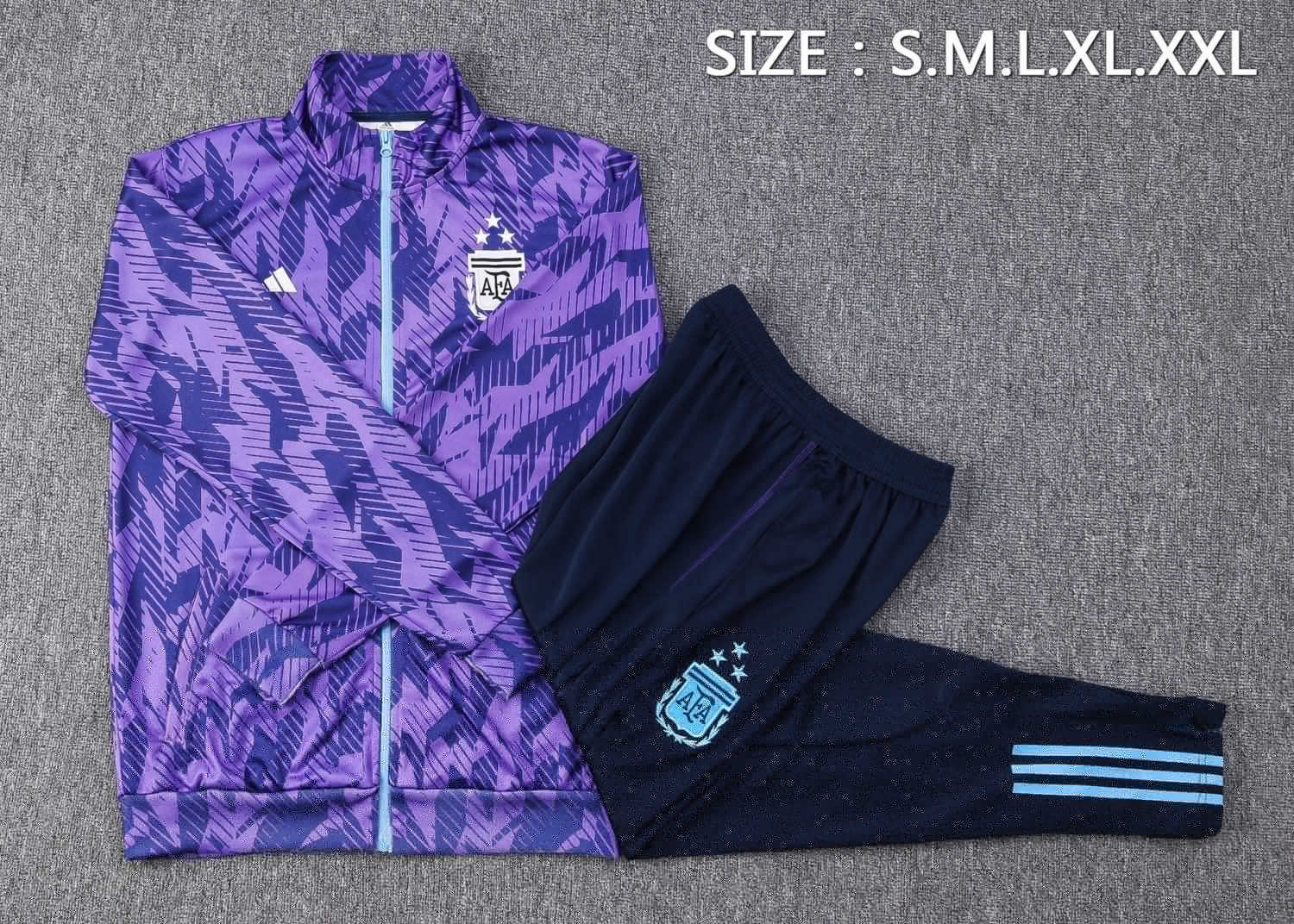 Argentina Soccer Jacket + Pants Replica Purple 2023 Mens