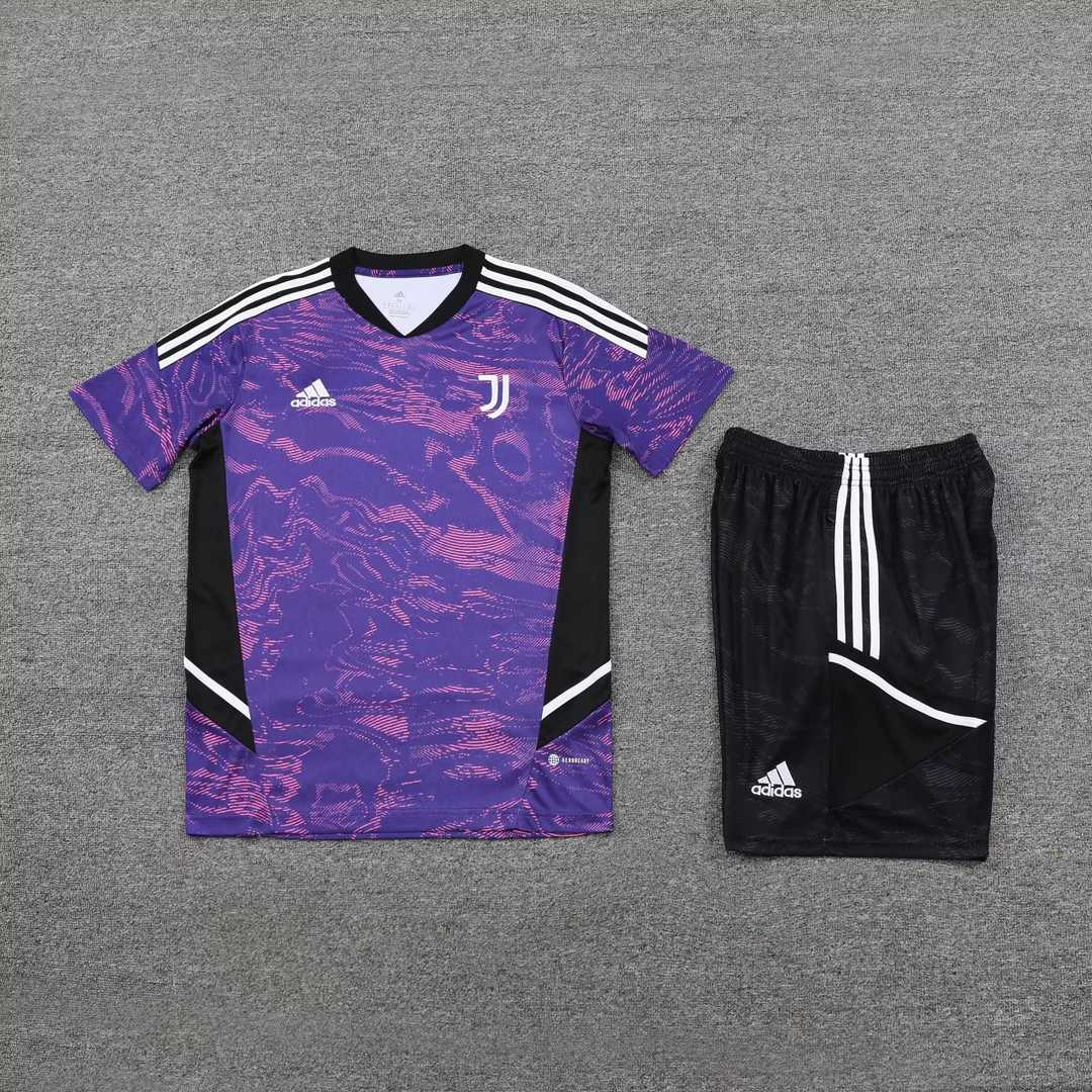 Juventus Soccer Jersey + Short Replica Purple 2023/24 Mens