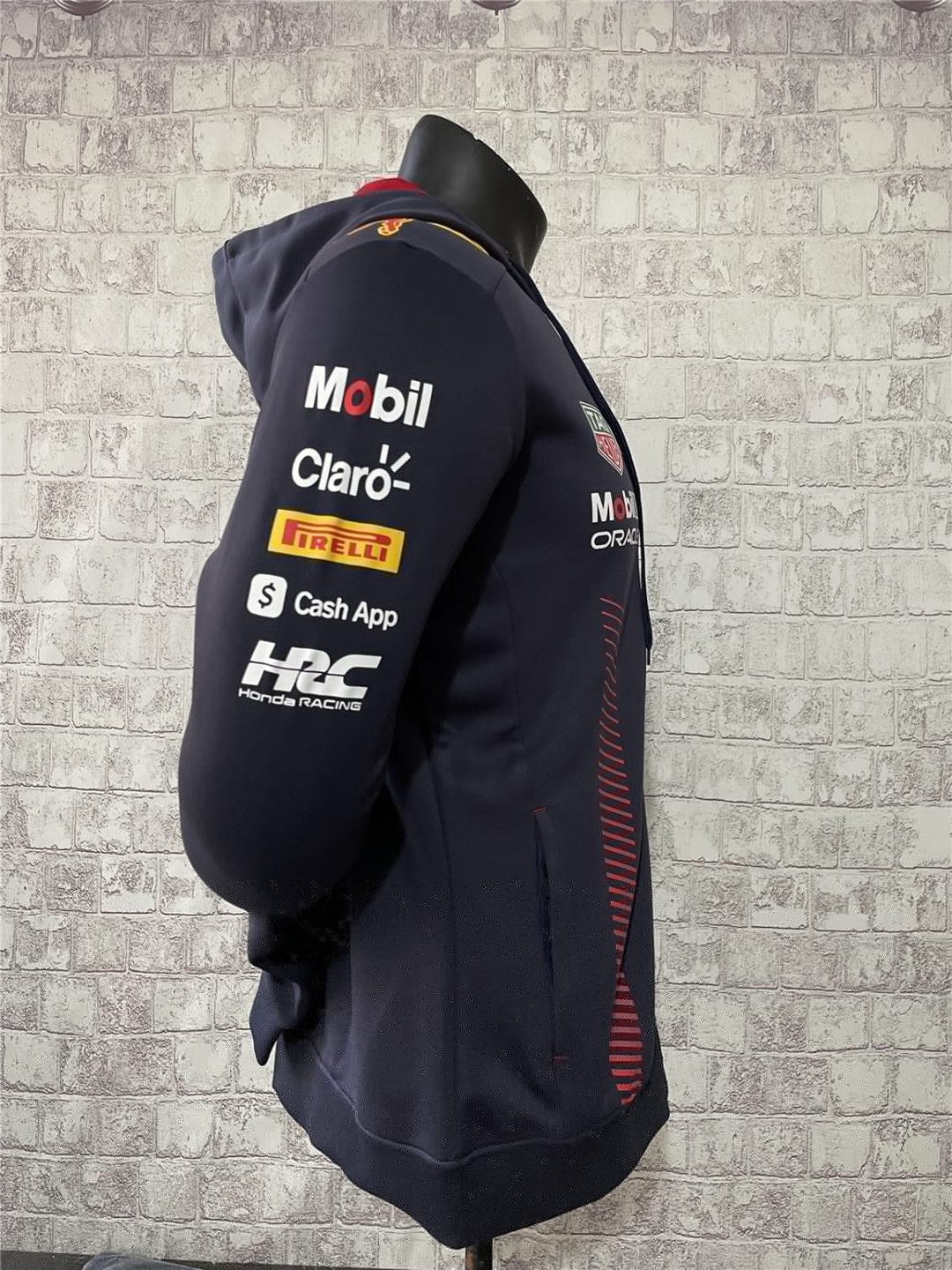 Oracle Red Bull Racing F1 Team Jacket Hoodie Navy Full Zip 2023 Men's