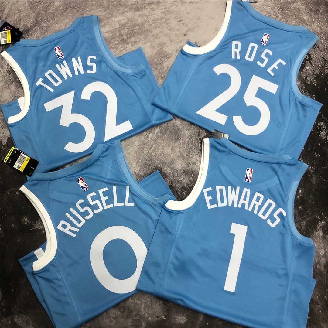 Minnesota Timberwolves Swingman Jersey City Edition Blue 2019/20 Men's (RUSSELL #0)