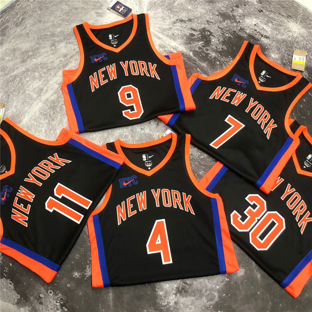 New York Knicks Swingman Jersey City Edition Black 2022/23 Men's (BARRETT #9)