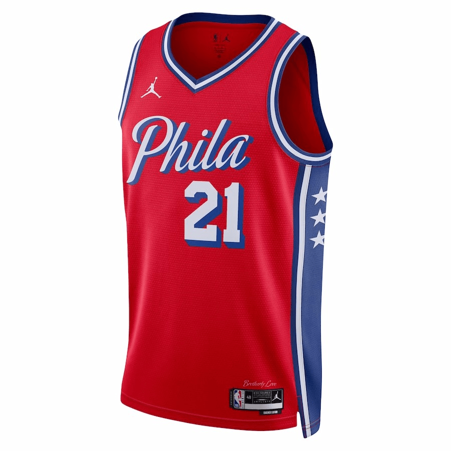 Philadelphia 76ers Swingman Jersey - Statement Edition Brand Red 2022/23 Mens (Joel Embiid #21)