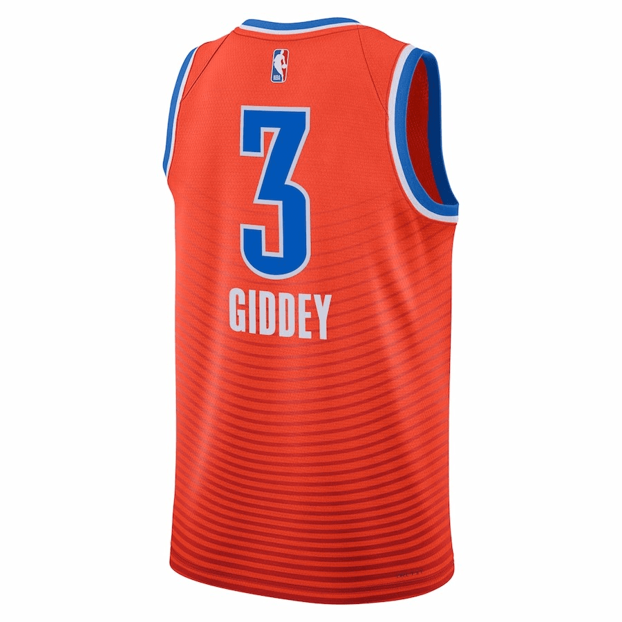 Oklahoma City Thunder Swingman Jersey - Statement Edition Brand Orange 2022/23 Mens (Josh Giddey #3)