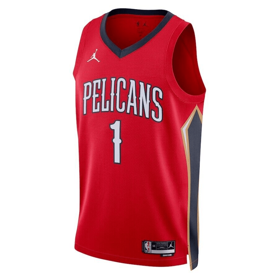 New Orleans Pelicans Swingman Jersey - Statement Edition Brand Red 2022/23 Mens (Zion Williamson #1)