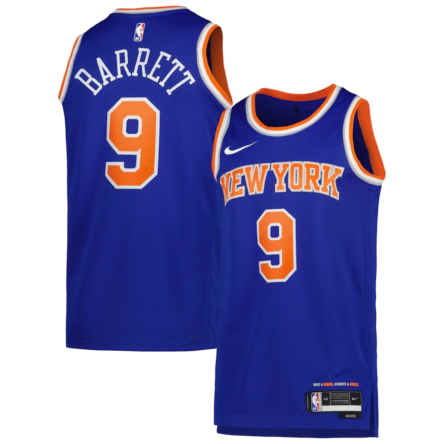 New York Knicks Swingman Jersey - Icon Edition Blue 2022/23 Mens (RJ Barrett #9)