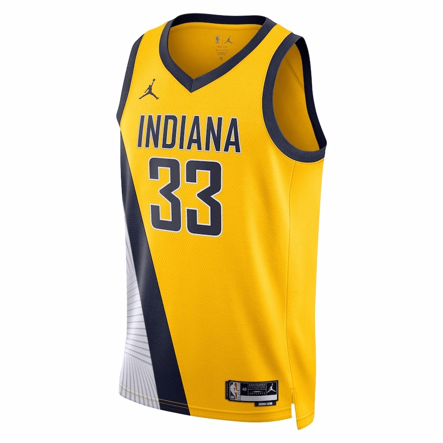 Indiana Pacers Swingman Jersey - Statement Edition Brand Yellow 2022/23 Mens (Myles Turner #33)