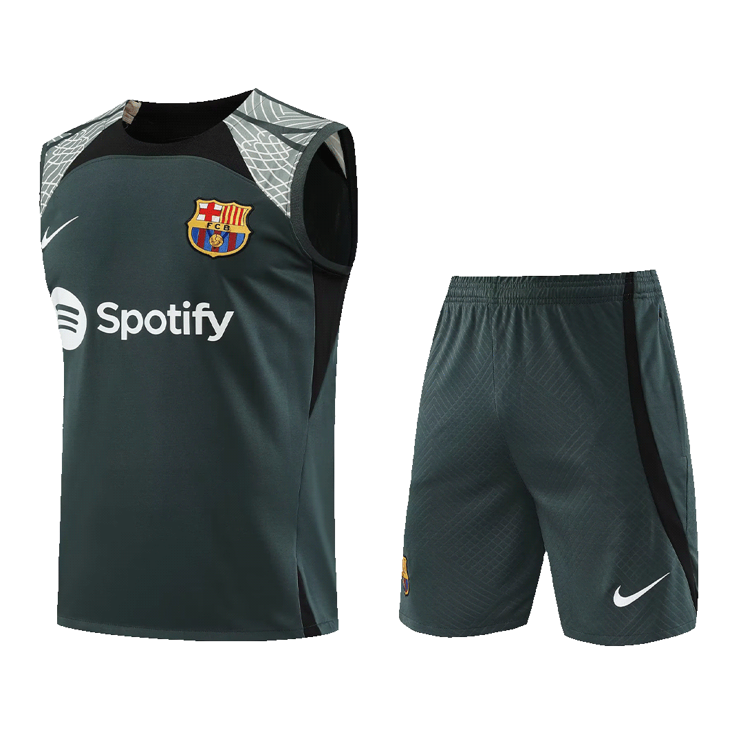 Barcelona Soccer Singlet + Short Replica Black 2023/24 Mens