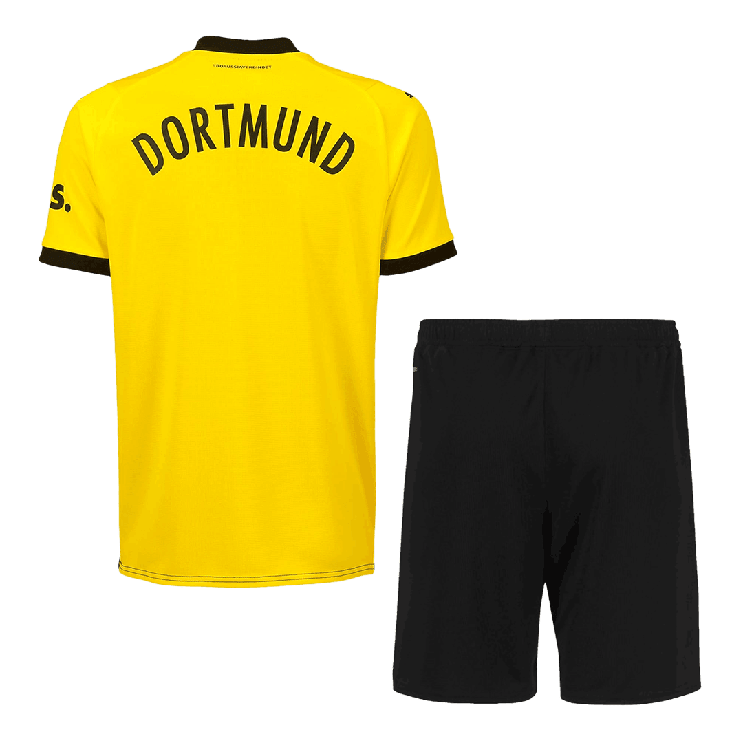 Borussia Dortmund Soccer Whole Kit Jersey + Short + Socks Replica Home 2023/24 Mens