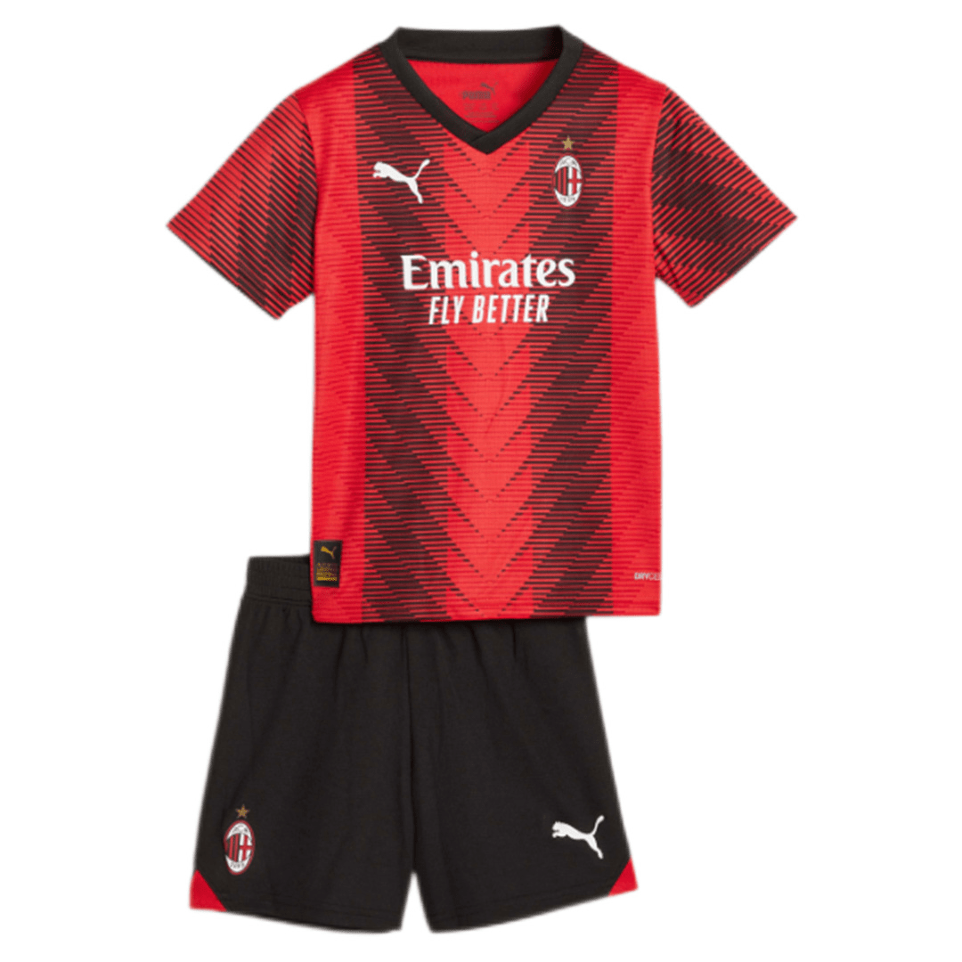 AC Milan Soccer Whole Kit Jersey + Short + Socks Replica Home 2023/24 Youth