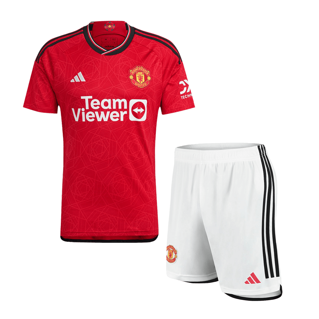 Manchester United Soccer Whole Kit Jersey + Short + Socks Replica Home 2023/24 Mens