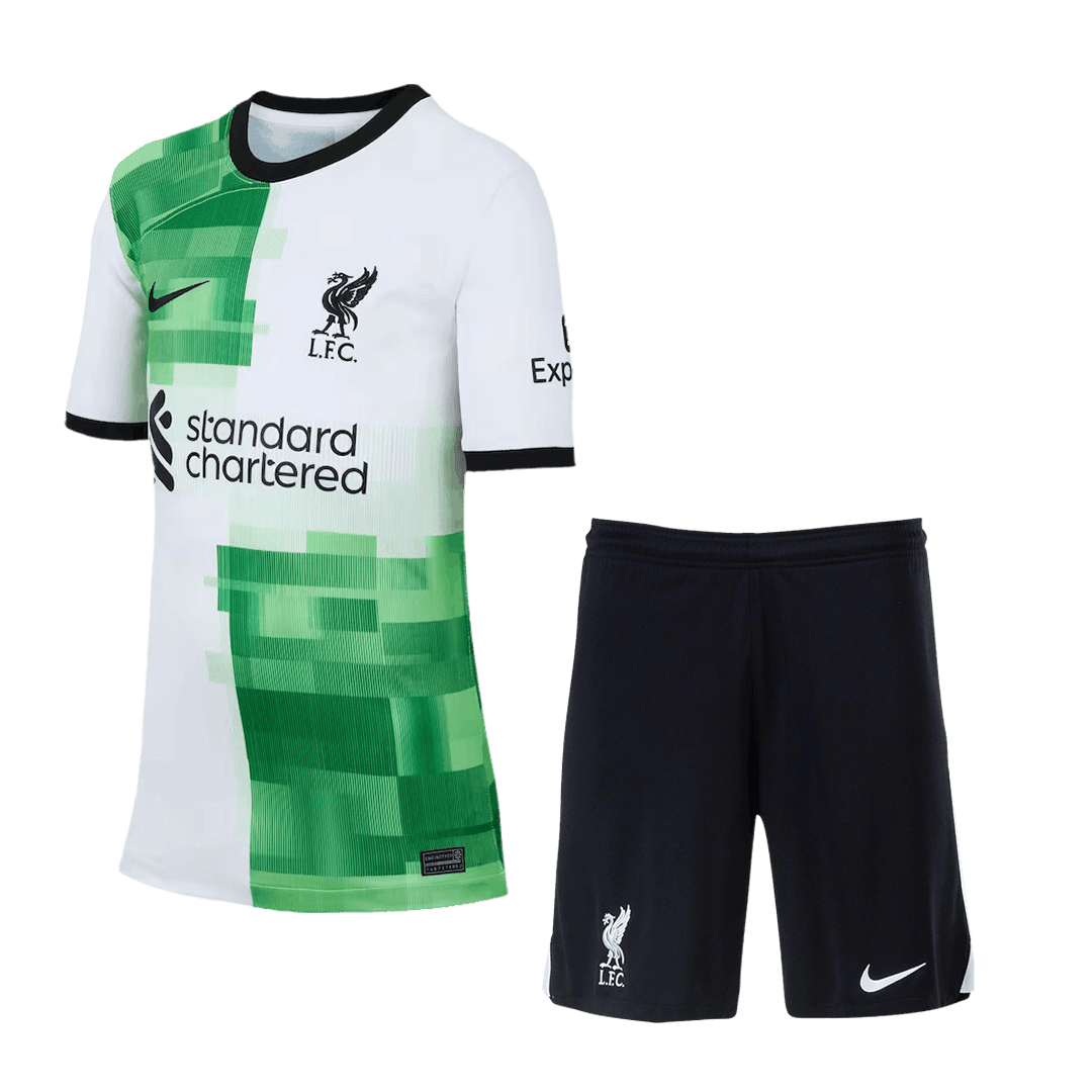 Liverpool Soccer Whole Kit Jersey + Short + Socks Replica Away 2023/24 Youth