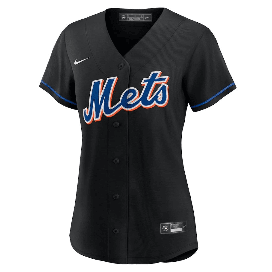 New York Mets Alternate Replica Team Jersey Black 2022 Womens