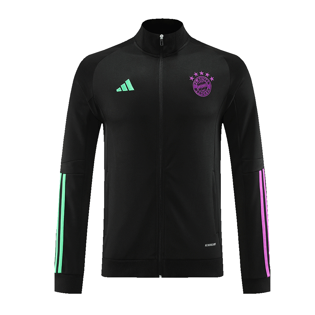 Bayern Munich Soccer Jacket + Pants Replica Black 2023/24 Mens