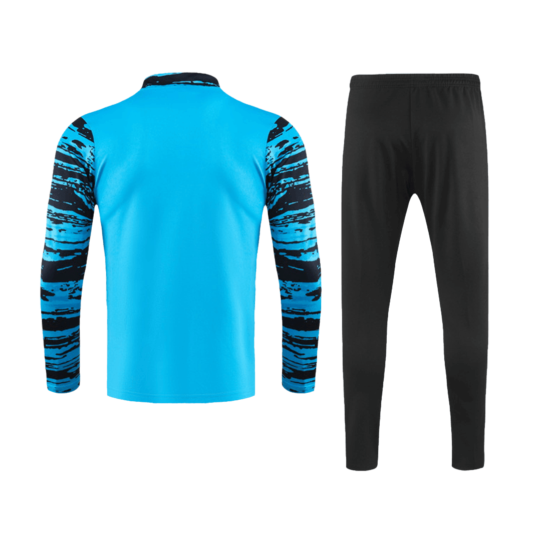 Al Nassr Soccer Sweatshirt + Pants Replica Blue Zipper 2023/24 Mens