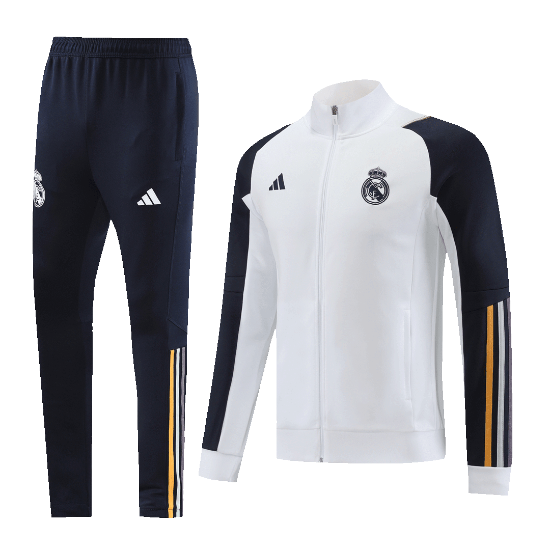 Real Madrid Soccer Jacket + Pants Replica White 2023/24 Mens