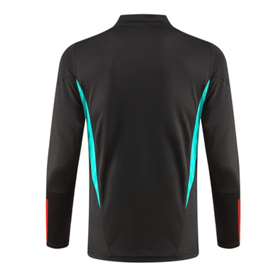 Manchester United Soccer Sweatshirt + Pants Replica Zipper Black 2023/24 Mens