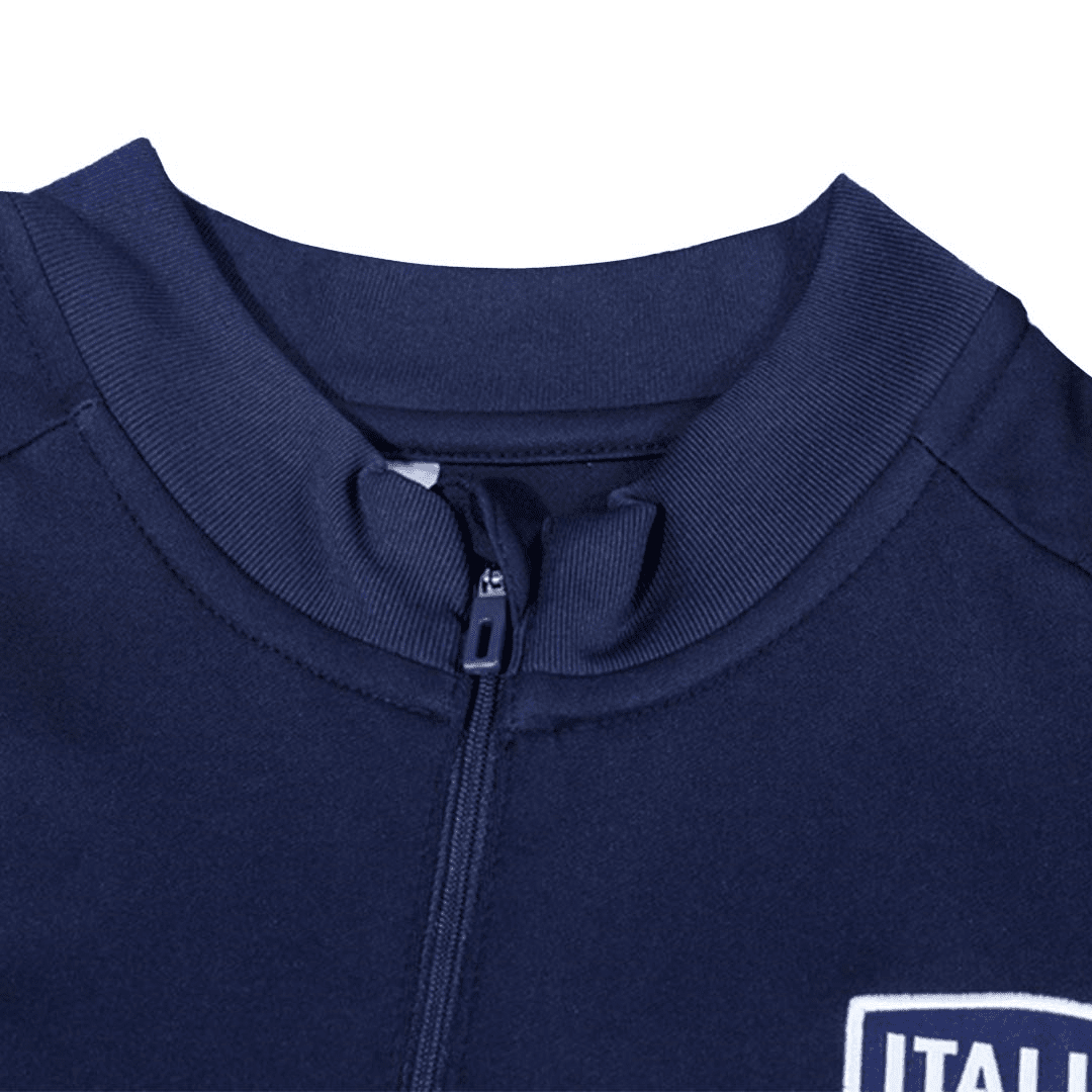 Italy Soccer Sweatshirt + Pants Replica Navy Zipper 2023/24 Youth