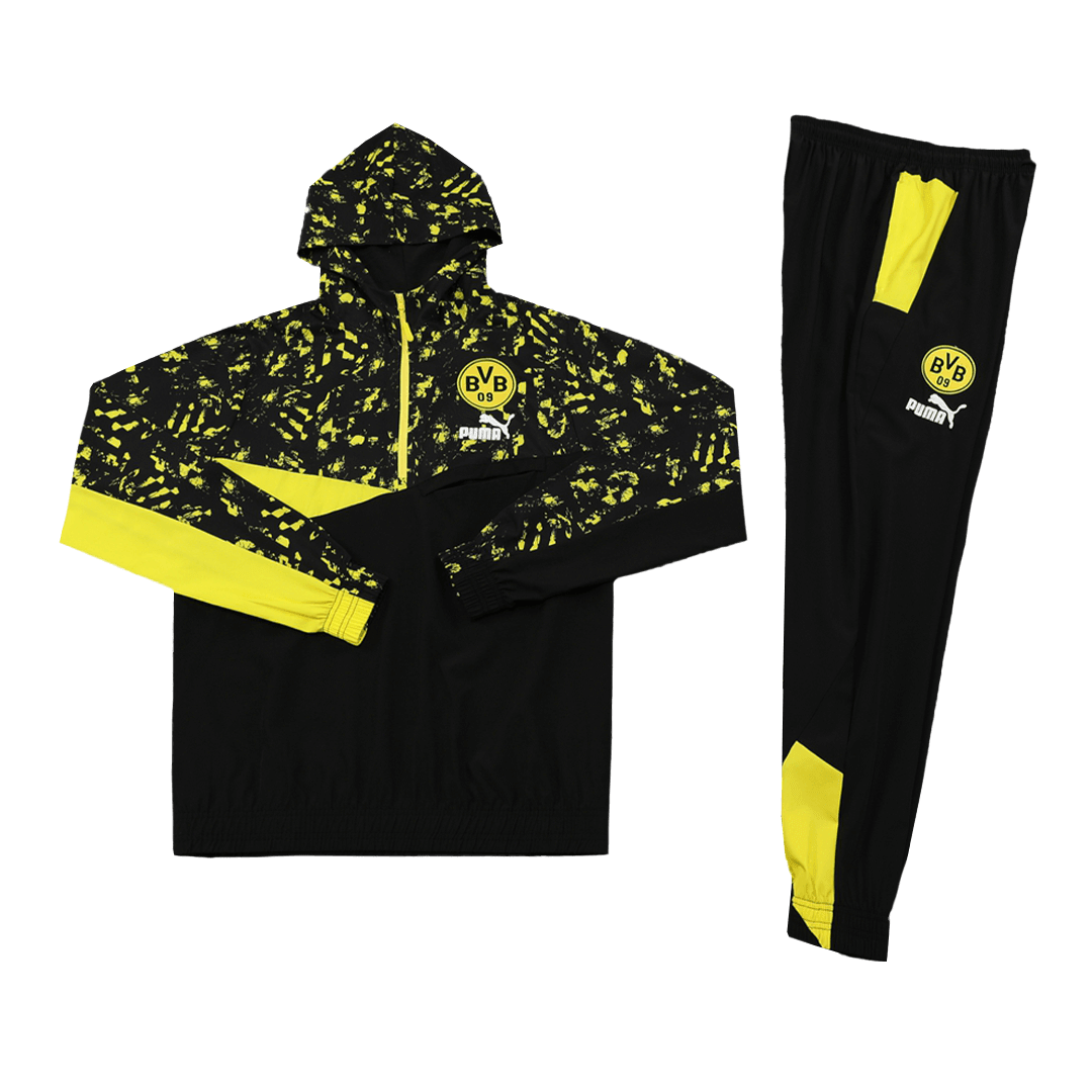 Borussia Dortmund Soccer Jacket + Pants Replica Black&Yellow 2023/24 Mens (Hoodie)