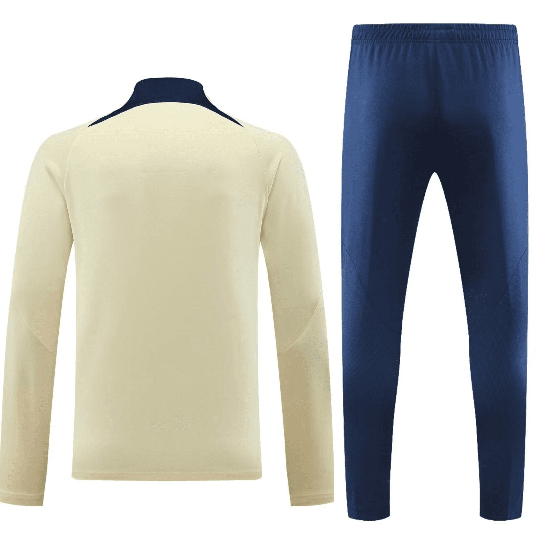 PSG Soccer Sweatshirt + Pants Replica Yellow Zipper 2023/24 Mens