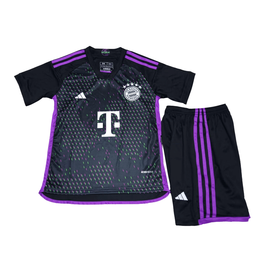 Bayern Munich Soccer Whole Kit Jersey + Short + Socks Replica Away 2023/24 Youth