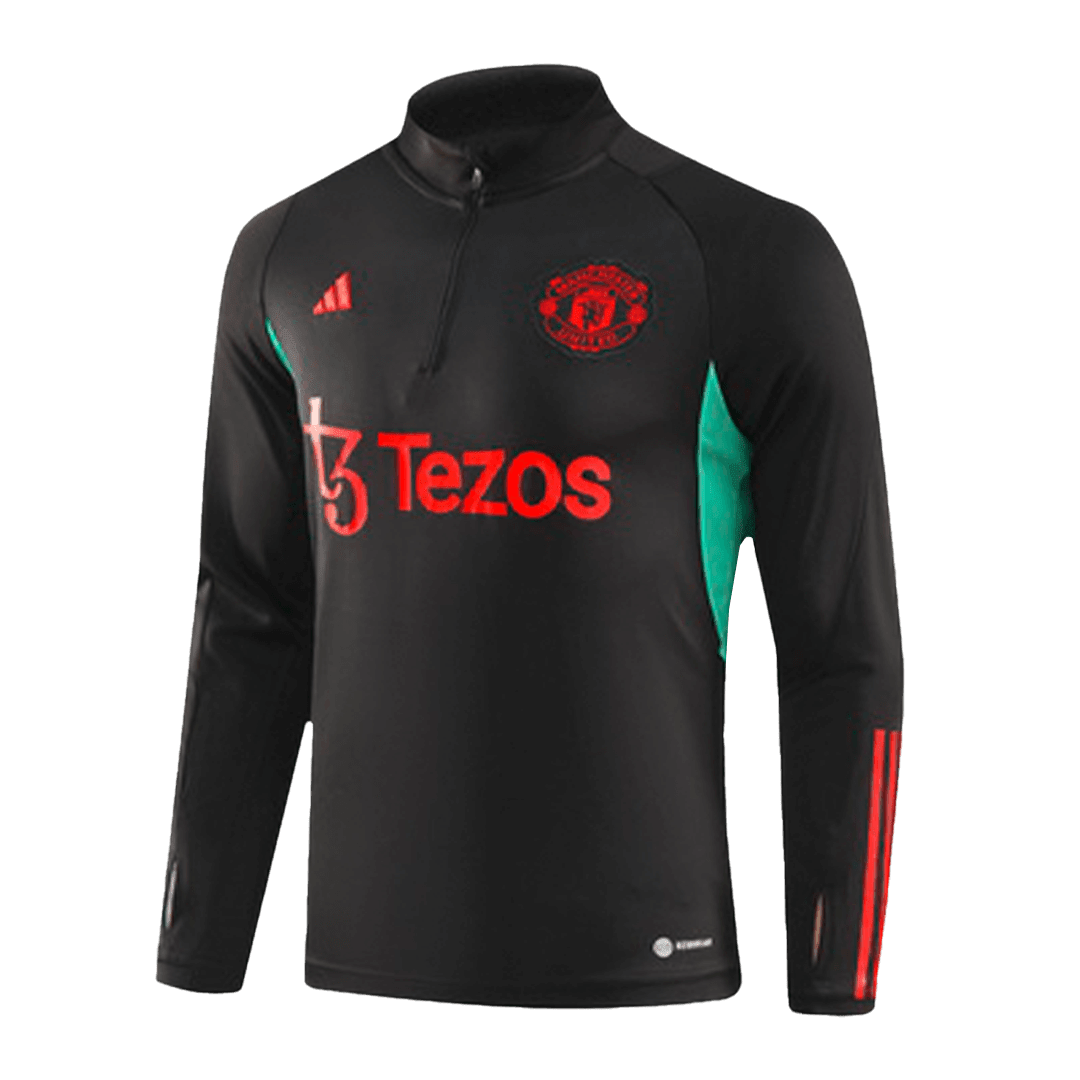 Manchester United Soccer Sweatshirt + Pants Replica Black Zipper 2023/24 Youth