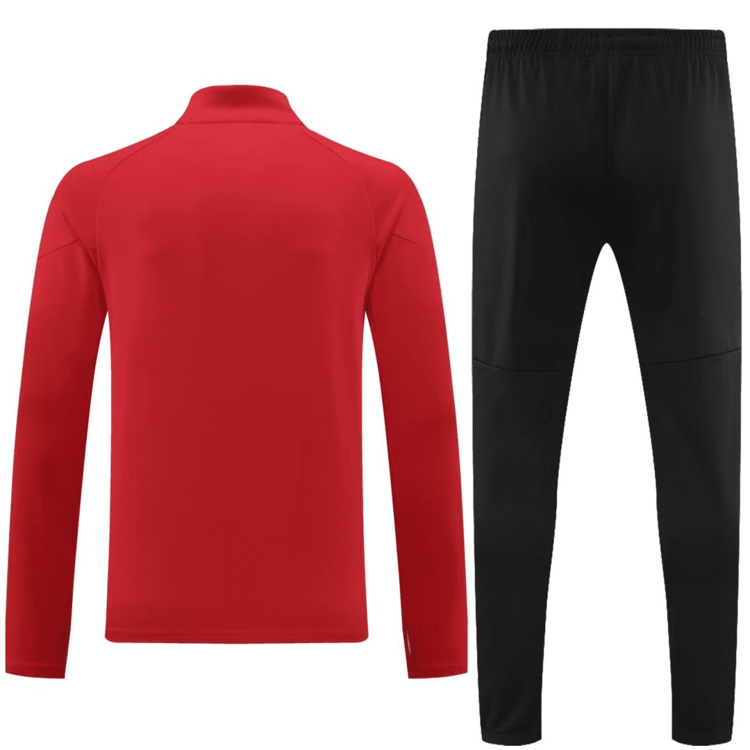 AC Milan Soccer Sweatshirt + Pants Replica Zipper Red 2023/24 Youth