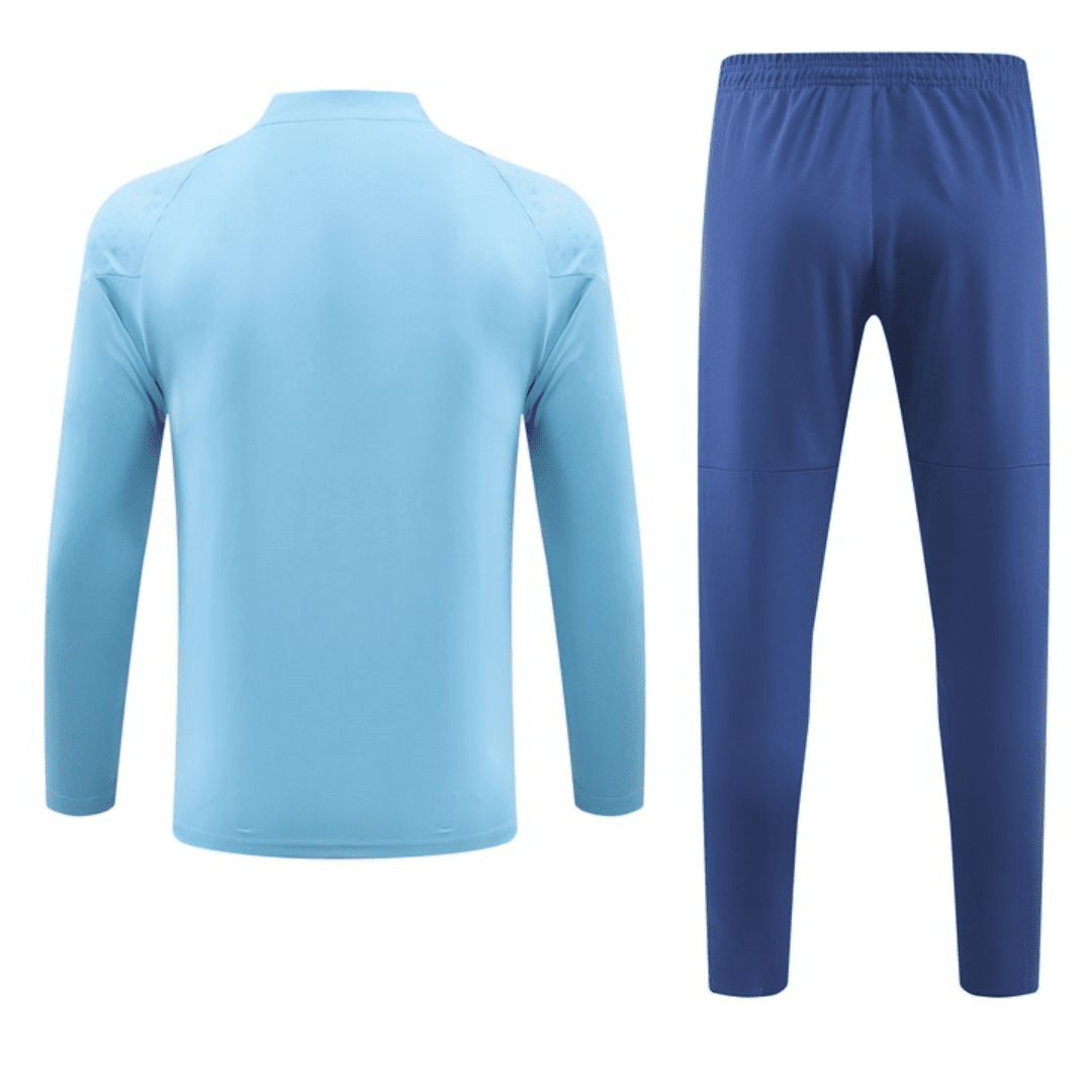 Marseille Soccer Sweatshirt + Pants Replica Zipper Sky Blue 2023/24 Mens