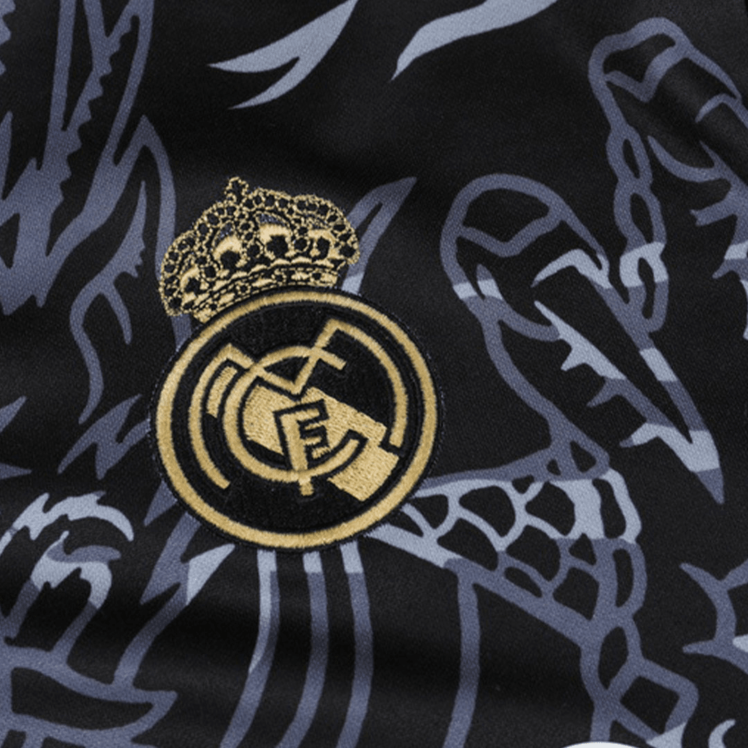 Real Madrid Soccer Zipper Sweatshirt + Pants Replica Black 2023/24 Mens