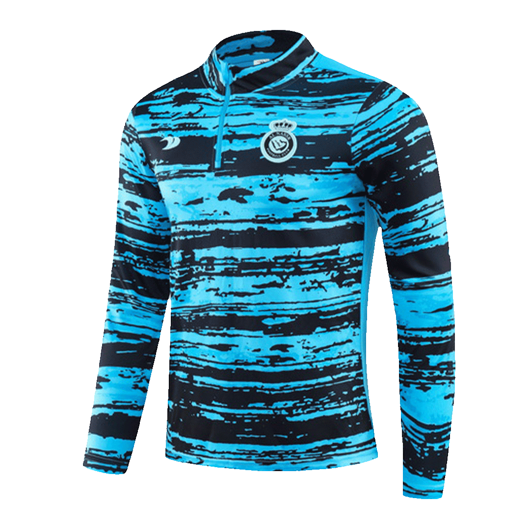 Al Nassr Soccer Zipper Sweatshirt + Pants Replica Blue 2023/24 Youth