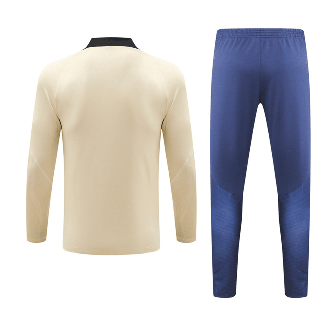 PSG Soccer Zipper Sweatshirt + Pants Replica Yellow 2023/24 Youth