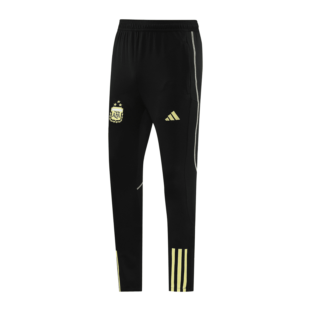 Argentina Soccer Zipper Sweatshirt + Pants Replica 3 Stars Black 2023 Mens