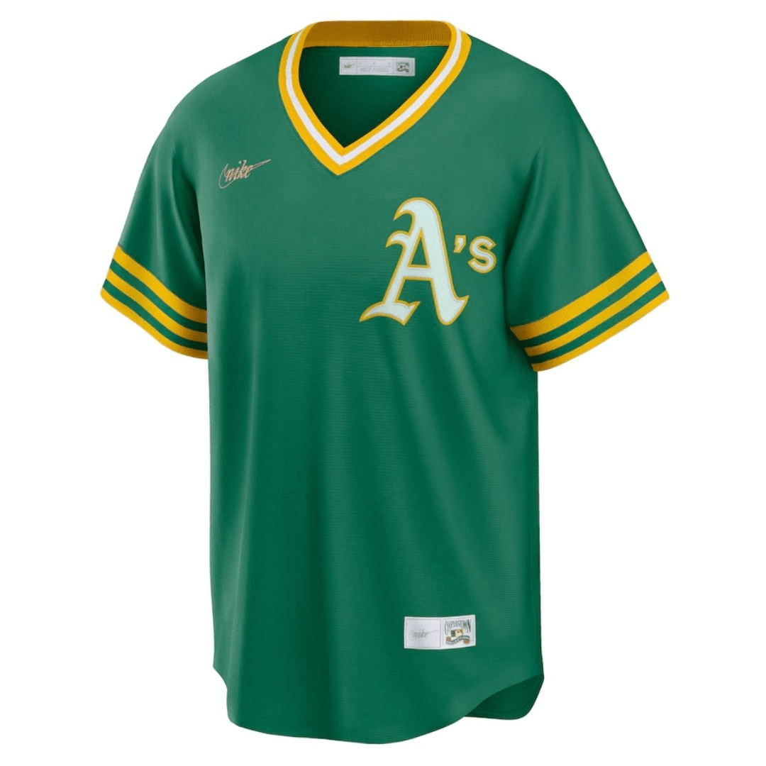 Oakland Athletics Road Cooperstown Collection Player Jersey Kelly Green 2023/24 Mens (Reggie Jackson #9)