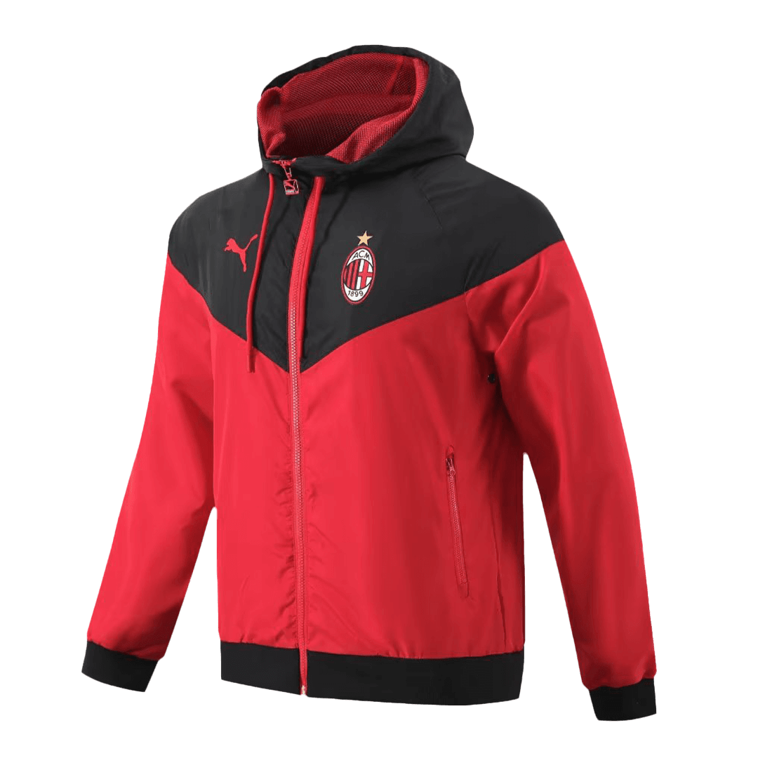 AC Milan Windbreaker Jacket Red 2023/24 Mens (Hoodie)
