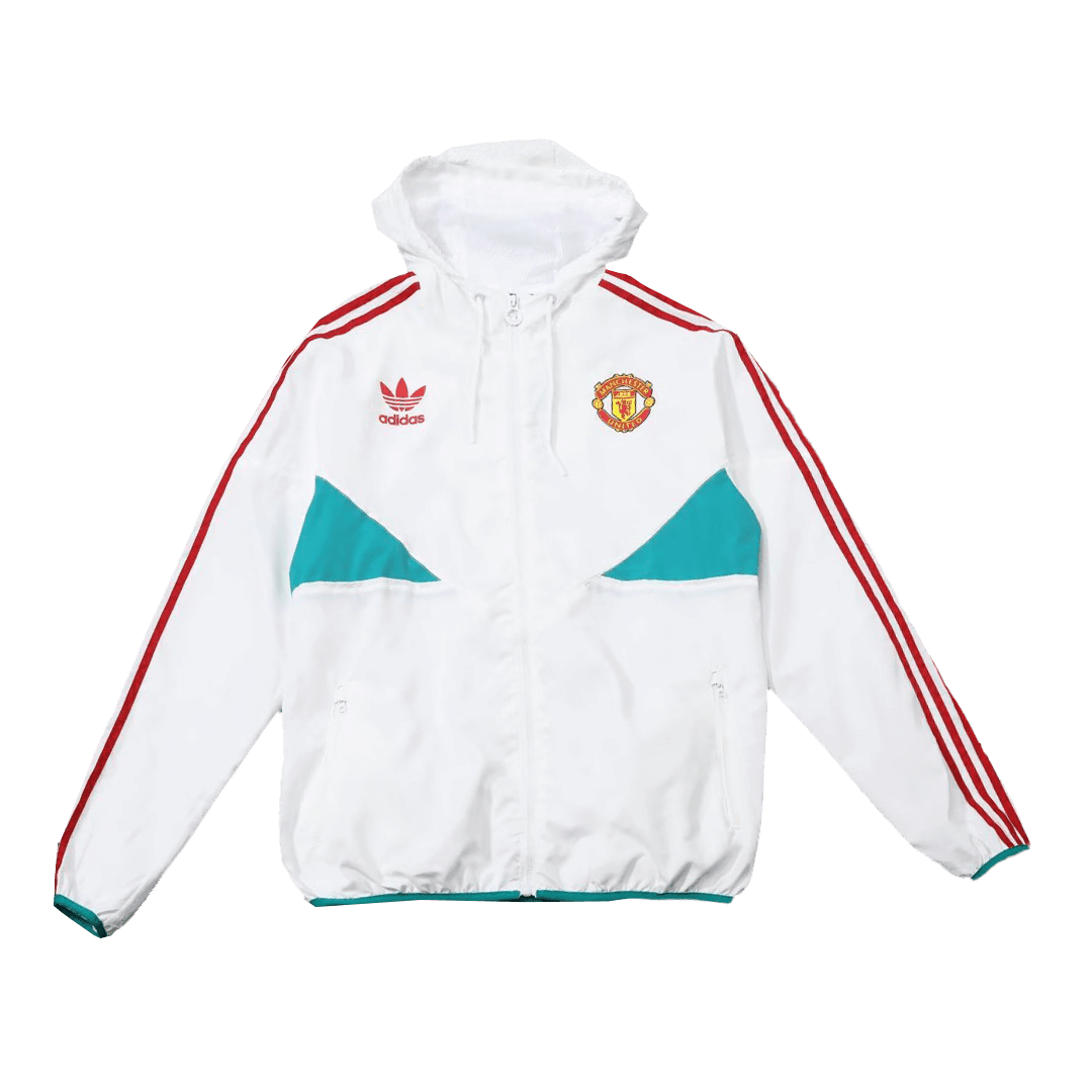 Manchester United Windbreaker Jacket White 2023/24 Mens (Hoodie)
