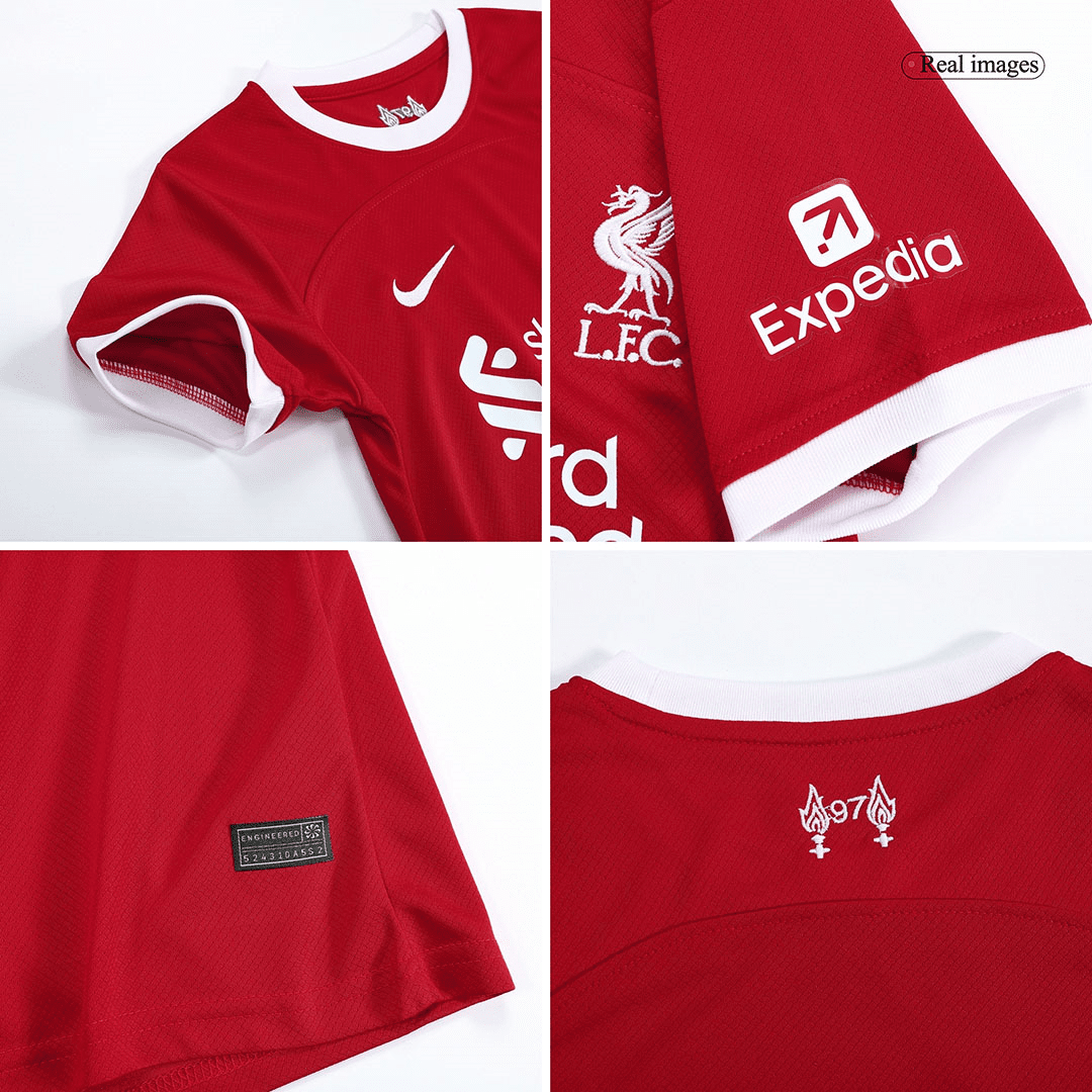 Discount Youth Liverpool Home Soccer Jersey + Short Replica 2023/24
