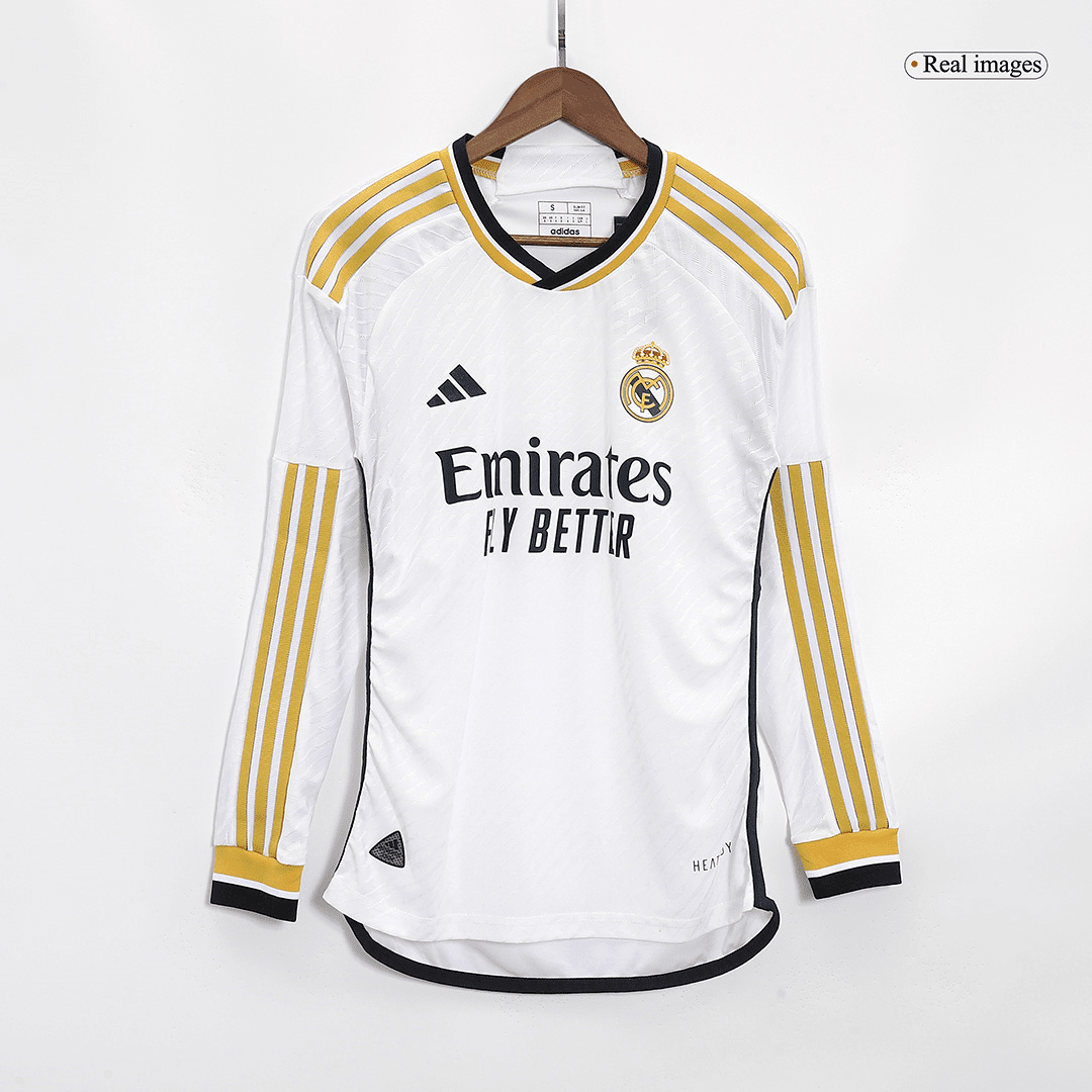 Real Madrid Soccer Jersey Replica Home Long Sleeve 2023/24 Mens (Player Version)