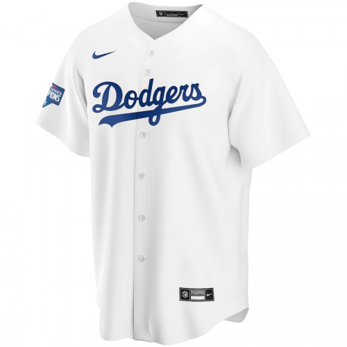 Los Angeles Dodgers 2020 World Series Champions Home White Replica Custom Jersey Mens 