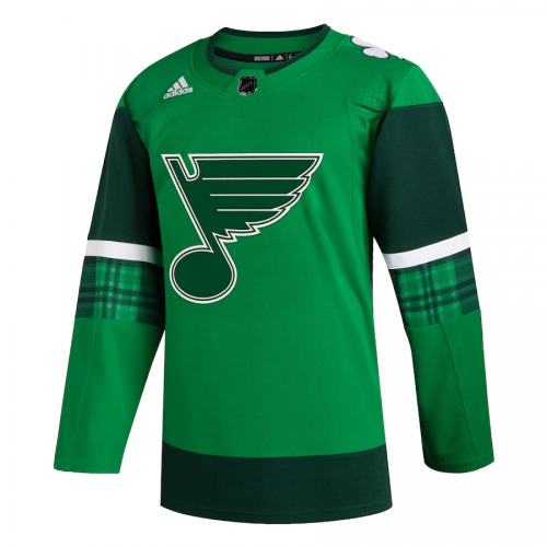 St. Louis Blues Green 2020 St. Patrick's Day Custom Practice Jersey Mens 